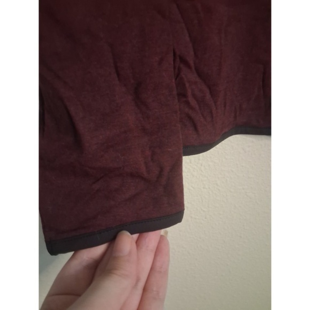 Threads 4 Thought Maroon Quarter Zip Mock Neck Pullover Top Small TWA4203 - Picture 7 of 9